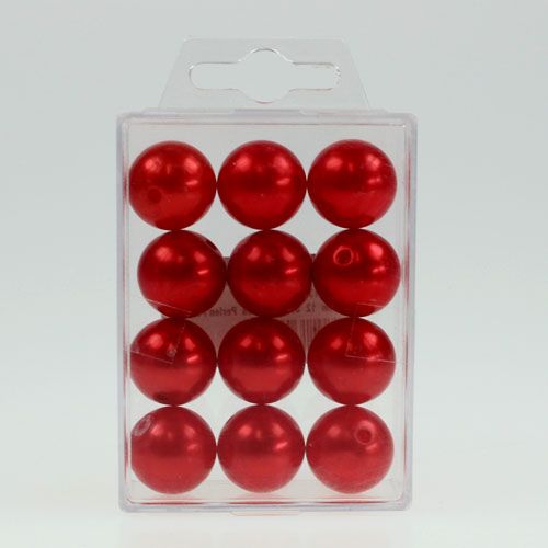 Itens Contas decorativas Ø2cm vermelho 12p