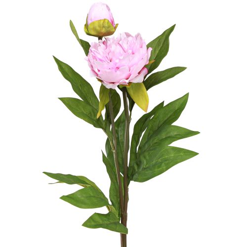 Flores artificiais de peônia rosa com haste longa 70 cm 3 unidades