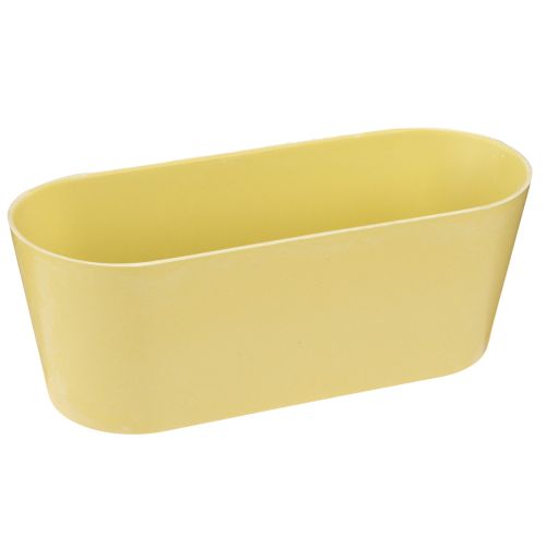 Tigela para plantas tigela decorativa oval de plástico amarelo 27 × 11 × 10 cm 3 unidades