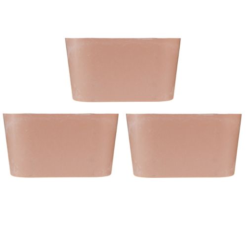 Itens Tigela para plantas tigela decorativa oval de plástico rosa marrom 20 × 10 × 11 cm 3 unidades