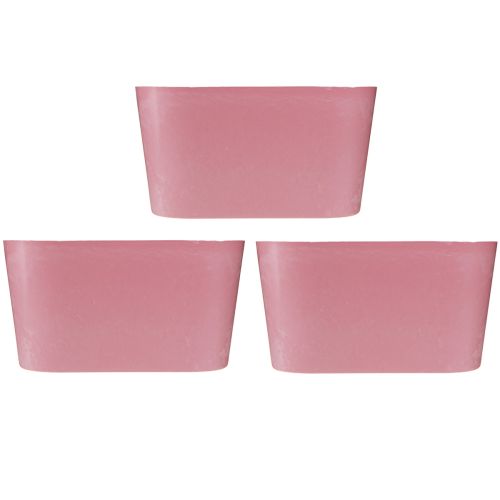 Itens Tigela para plantas oval rosa decorativa tigela de plástico 20 × 10 × 11 cm 3 unidades