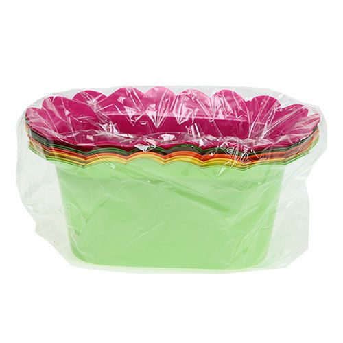 Floristik24 Pote de plástico sortido de cor oval. 22x12cm 10pcs