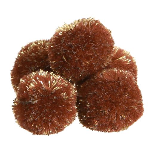 Pompons com pompons castanhos brilhantes de 2,5 cm 2 sacos – 24 unidades