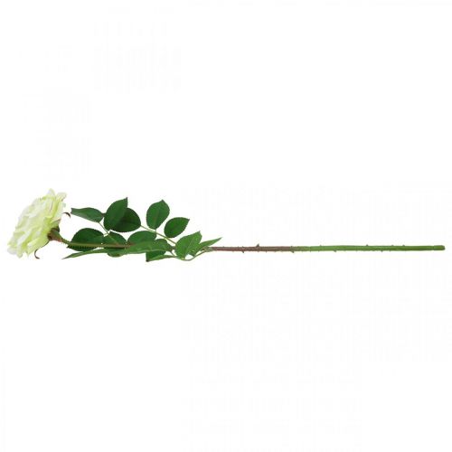 Itens Rosa artificial, rosa decorativa, flor de seda creme branco, verde L72cm Ø12cm