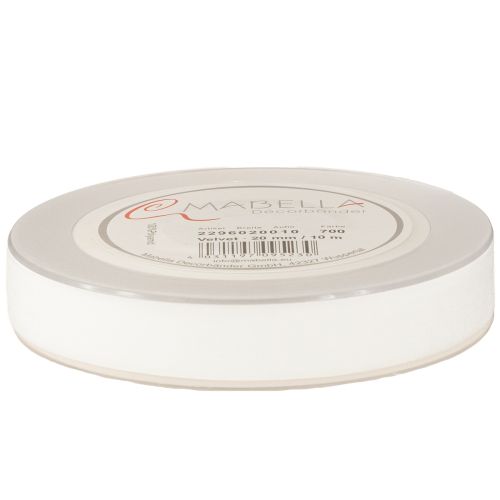 Itens Fita de veludo, fita para presentes, fita decorativa, veludo branco, 20 mm de largura, 10 m de comprimento