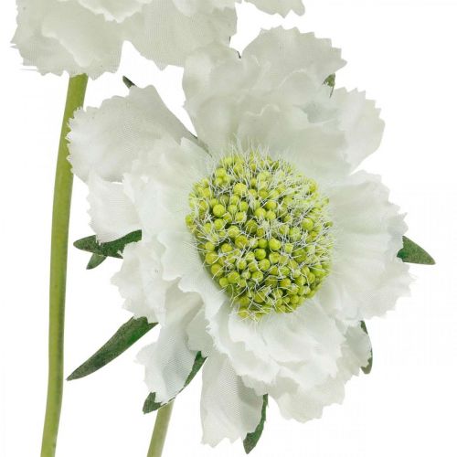 Itens Flor artificial escabiose flor de jardim branca ramo H64cm com 3 peças