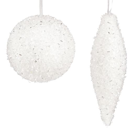 Decoração de neve Decorações de Natal bolas cones Ø4/8cm 18 un