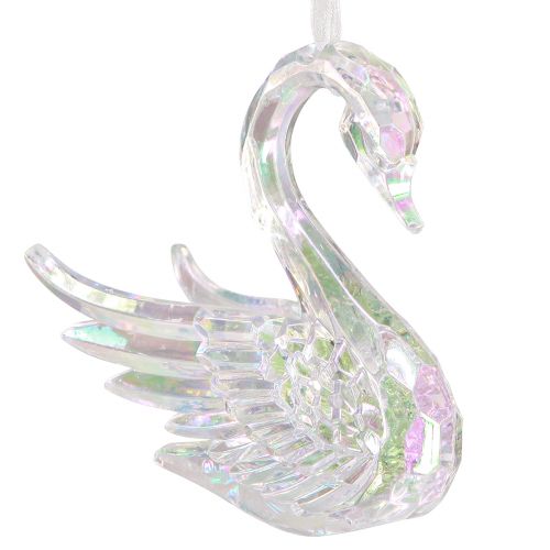 Floristik24 Figuras decorativas de Natal de cisne em acrílico 8,5x4x10cm 3 unidades