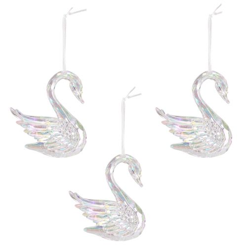 Itens Figuras decorativas de Natal de cisne em acrílico 8,5x4x10cm 3 unidades