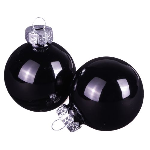 Floristik24 Bolas de Natal pretas bolas de vidro Ø4cm 24 un