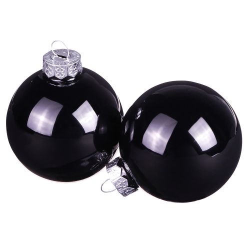 Floristik24 Bolas de Natal pretas bolas de vidro para árvores Ø6cm 24 un