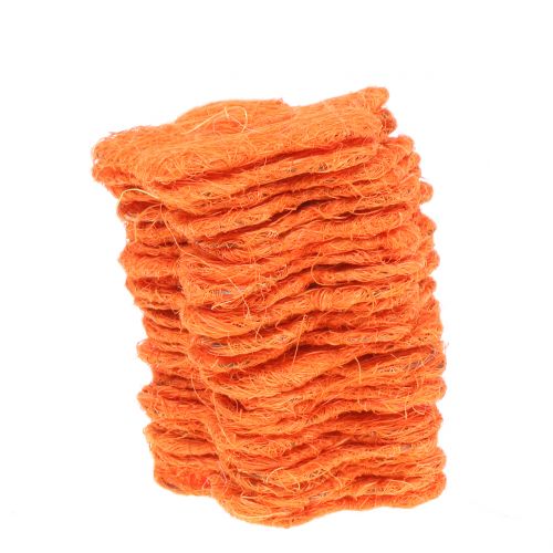 Itens Flor de sisal laranja Ø7,5cm 25 un