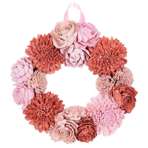 Itens Guirlanda floral suspensa com flores rosa para decoração elegante de ambientes, 25 cm