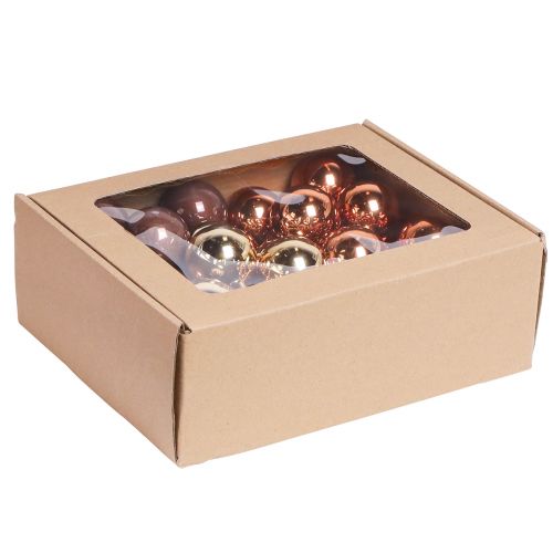 Itens Bolas de Natal com frutas espelhadas marrom dourado Ø40mm 32 un