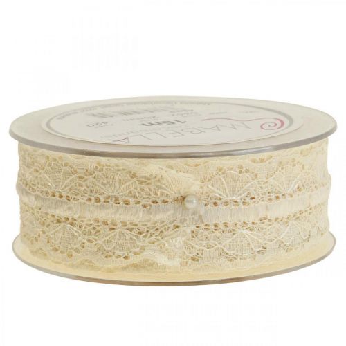 Itens Fita de renda borda de renda fita deco creme de renda 25mm 15m