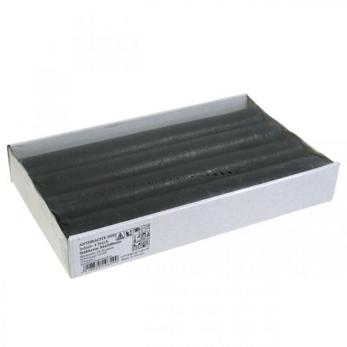 Itens Velas cônicas velas antracite cor sólida 34×240mm 4 un