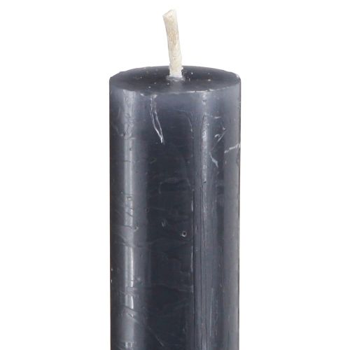 Itens Velas cônicas, velas de cor sólida, antracite, 21×240mm, 12 peças