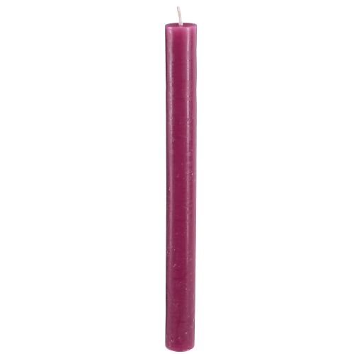 Floristik24 Velas cônicas, velas de cor sólida Berry 21×240mm 12 un