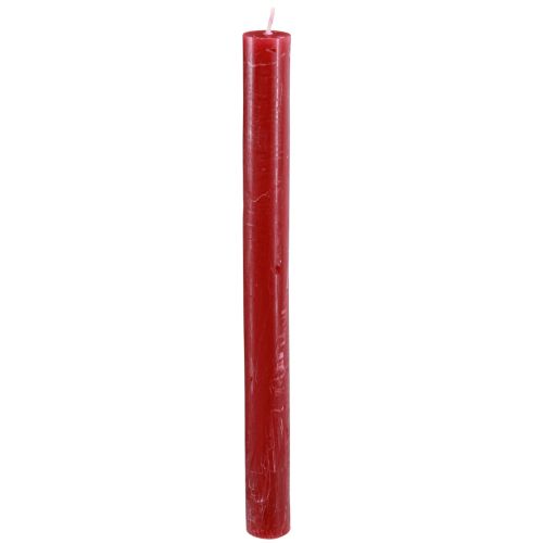 Floristik24 Velas cônicas, velas de cor sólida, vermelho escuro, 21×240mm, 12 peças