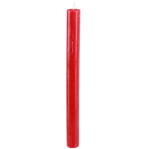 Floristik24 Velas cônicas velas tingidas de vermelho 21×240mm 12 unidades