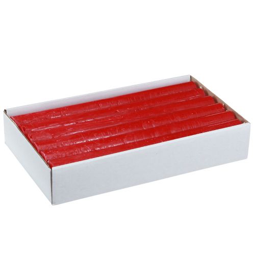 Itens Velas cônicas velas tingidas de vermelho 21×240mm 12 unidades