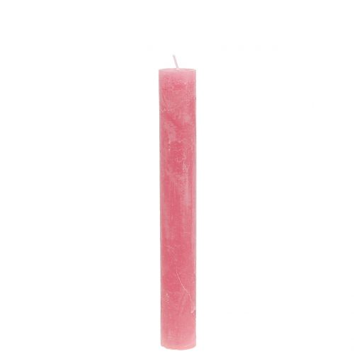 Floristik24 Velas em bastão tingidas de rosa 34 mm x 240 mm 4 un