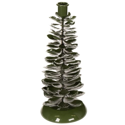 Itens Castiçal em forma de árvore de Natal, decoração em metal verde, 28 cm