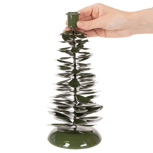 Itens Castiçal em forma de árvore de Natal, decoração em metal verde, 28 cm