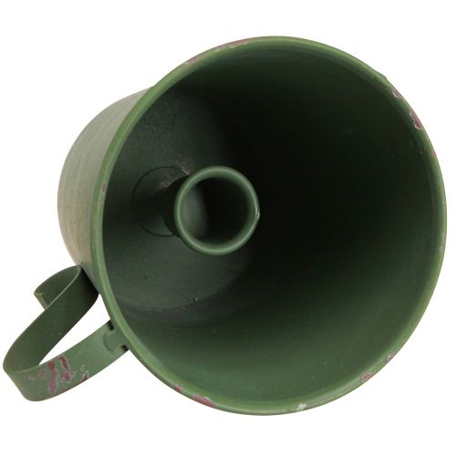 Itens Castiçal cônico copo vintage decorativo metal verde Ø11cm Alt.11cm