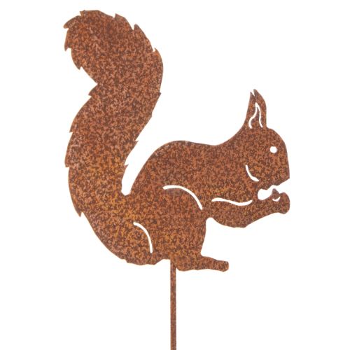 Itens Estaca de jardim decorativa em forma de esquilo, estilo ferrugem, para canteiros e vasos de flores, 52 cm, pacote com 2 unidades.