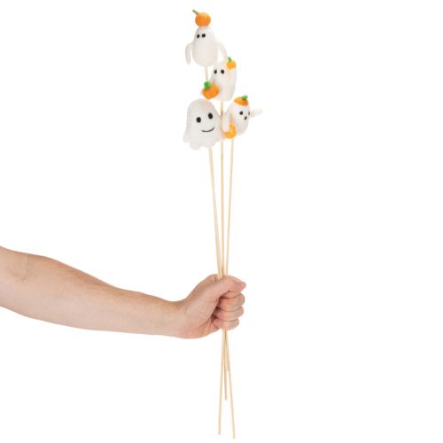 Itens Fantasmas em palitos de madeira, decoração de Halloween, 54 cm, 8 peças