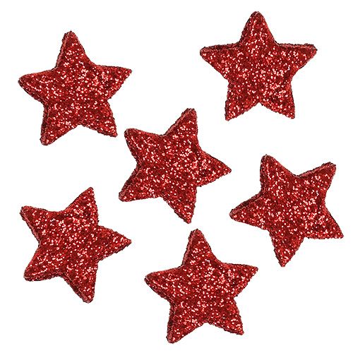 Floristik24 Star glitter 1,5cm para polvilhar 144pcs vermelho