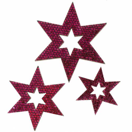 Decoração dispersa estrela roxa 3-5 cm 48 unidades