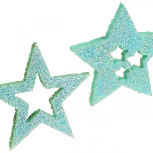 Itens Estrelas decorativas para artesanato Menta espuma auto-adesiva de borracha 4cm 36 unidades