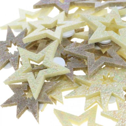 Itens Estrelas decorativas para artesanato espuma de borracha amarela e marrom 4 cm 36 unidades