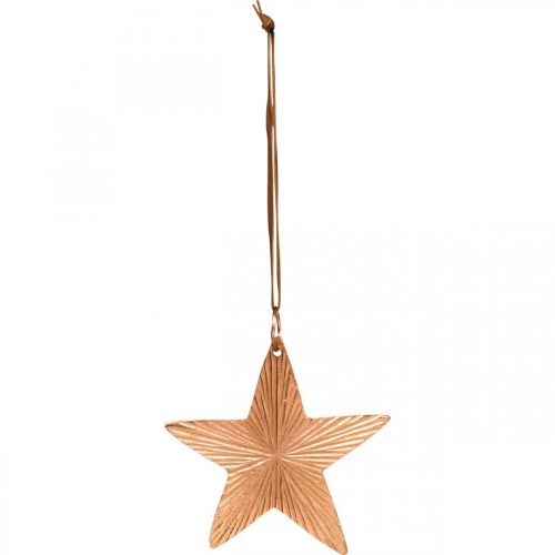 Itens Pingente de estrela, decoração de Natal, decoração de metal cor de cobre 9,5 × 9,5 cm 3 unidades