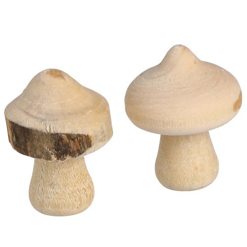 Floristik24 Decoração dispersa mini cogumelos decoração em madeira natural com casca Ø2cm 36 un