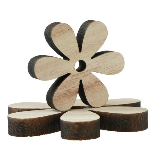 Itens Decoração dispersa flores de madeira decoração de mesa marrom natural Ø2-6cm 20 unidades