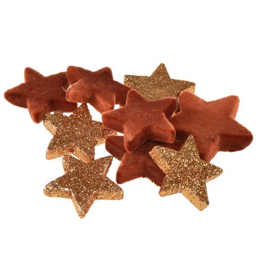 Itens Decoração dispersa estrelas de Natal marrom/laranja Ø4/5cm 40 un