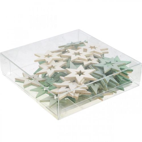 Itens Decoração de Estrelas de Madeira Decoração Dispersa Natal Verde Alt.4cm 72 un