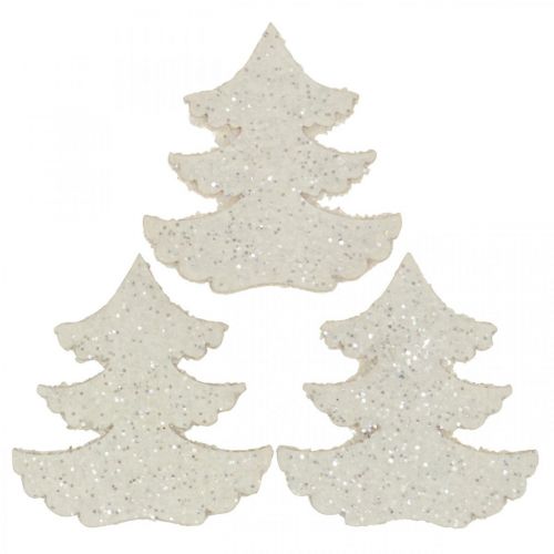 Floristik24 Decoração dispersa árvore de natal glitter branco 4cm 72 unidades