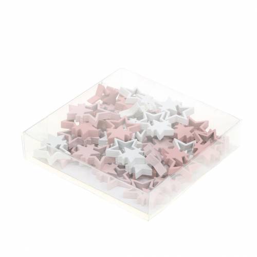 Itens Estrelas decorativas dispersas rosa/branco 36 unidades