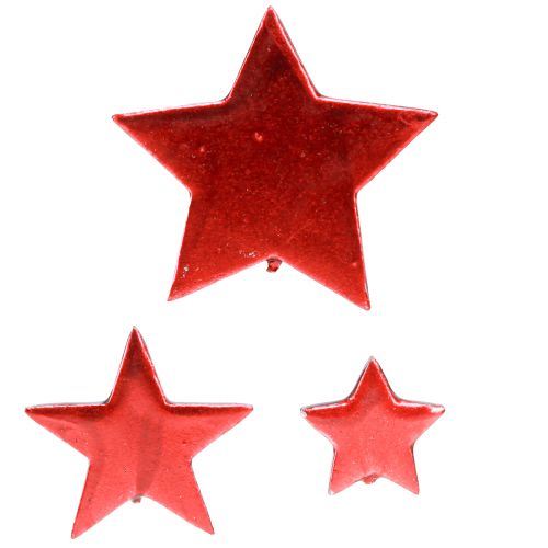 Floristik24 Decoração de estrelas vermelhas para espalhar Ø3/5/7cm – 2ª escolha – 44 unid.