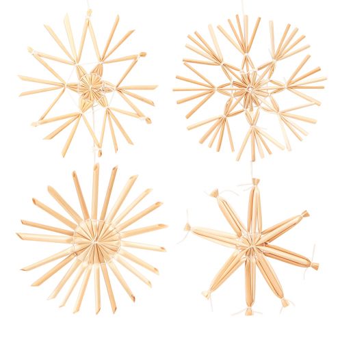 Estrelas de palha decorações para árvores de Natal Ø10-11cm 12 unidades