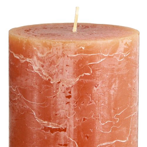 Itens Velas pilares laranja escuro cor sólida Sunset 85×150mm 2 unidades