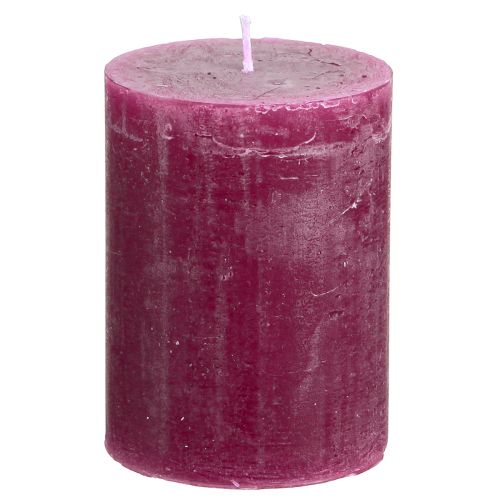 Velas Pilar Velas Berry cor sólida roxas 60×80mm 4 un