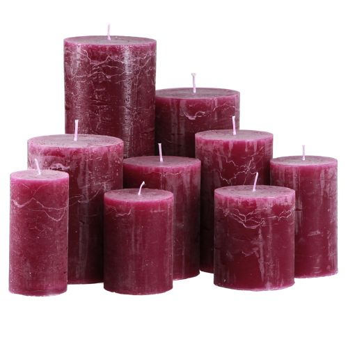 Floristik24 Velas pilares coloridas Berry Vários tamanhos