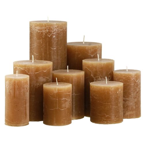 Itens Pilar de velas coloridas caramelo vários tamanhos