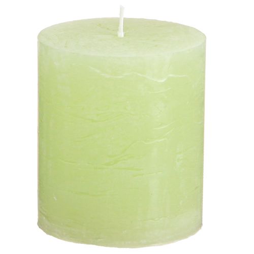 Floristik24 Velas pilar velas cor sólida verde lima 70×80mm 4 un