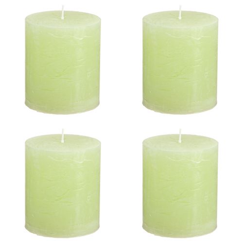 Itens Velas pilar velas cor sólida verde lima 70×80mm 4 un